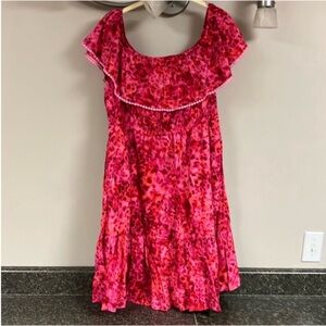 3/$15 ❤️ 3/1 terra & sky peasant dress 1x pompom detail, lined, off shoulder